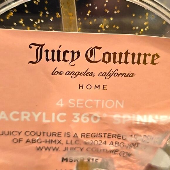 Juicy Couture Home Logo Butterfly 4 Section Acrylic 360° Spinner - Picture 8 of 9